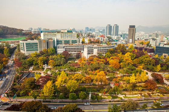 동국대학교의 가을 전경(항공촬영)